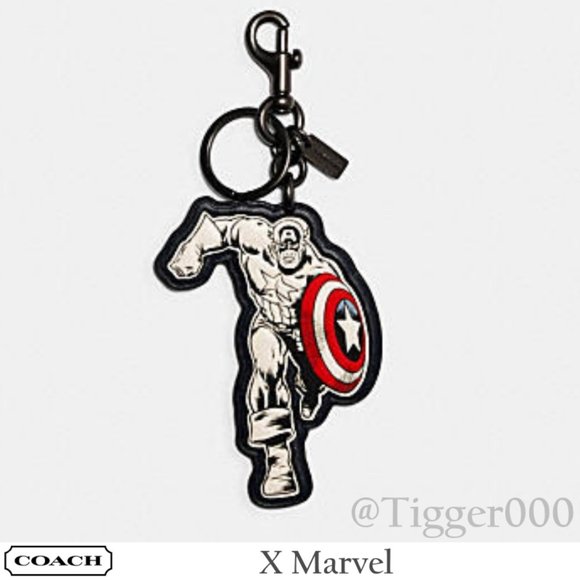 Coach Accessories - COACH X Marvel Captain America Leather Bag Charm